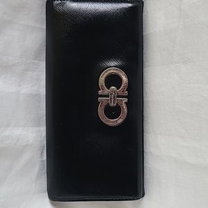 Salvatore Ferragamo Black Snap Wallet